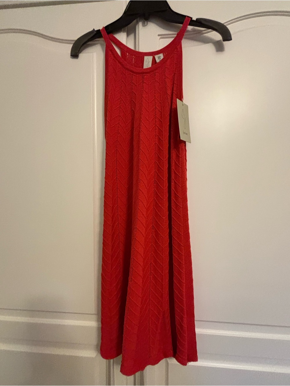 Red Knit Swing Dress - Women's Sleeveless Summer Dress